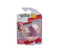 Coffret Pokemon Pokeball - Mélofée Et Sa Soin Ball Rose - Soinball - Clip 'N' Go - Figurine - Set Jouet Garçons + 1 Carte Animaux