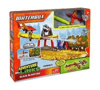 Coffret Pompier : Bombardier Qui Change de Couleur + Piste et Accessoire - Set Secours et 1 Carte Tigre - pour Matchbox