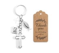 Coffret Porte-Clés Avec Croix Et Bible, Cadeau De Remerciement Pour Dieu, Porte-Clés Pour Les Croyants En Jésus, Jolie Décoration De Sac, Idéal Pour Les Amis Et Les Enseignantes