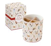 COFFRET PORTE USTENSILE D13,5CM H14,5CM EN PORC.DANS UNE BOITE CADEAU COUNTRY LIFE