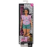 Coffret poupee barbie fashionistas isla : short vert et top floral - poupee mannequin Vert