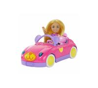 Coffret poupée Chelsea Mattel avec voiture convertible motif ours, poupée assise et peluche Multicolore