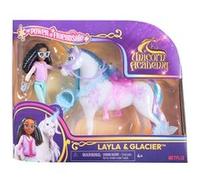 Spin Master Coffret poupée/licorne Unicorn Academy Layla & Glacier - selle translucide, 2 accessoires