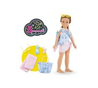 Corolle Coffret poupée mannequin Zoé à la Plage — 28 cm, 5 accessoires, dès 4 ans