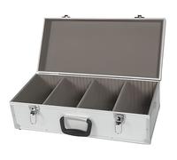 Perel Coffret pour 80 CD, verrouillage à clé, 2 clés, aluminium, 565 x 265 x 170 mm