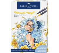 Faber-Castell - Kit dessin Goldfaber Romantic Manga n°1 - 13 pièces (marqueurs alcool, stylo Pitt)