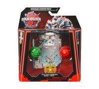 Coffret pour Bakugan Battle League - Starter Pack spécial Attaque Hammerhead Bruiser ventri - Set 3 Boules Noire Blanche Bleus avec Carte Tigre