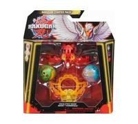 Coffret pour Bakugan Battle League - Starter Pack spécial Attaque ventri Smoke Hammerhead - Set 3 Boules Noire Blanche Bleus avec Carte Tigre