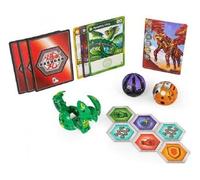Coffret pour Bakugan - Pack de démarrage apophix Ultra crakanoid Spear Fin : 3 Boules (Brune, Noire, Verte) - Set geogan Rising Serie 3 et Carte Tigre