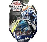 Coffret pour Bakugan - Pack Evolutions geogan hyenix : Boule Bleu Transparente Figurine - série 4 - Set Jouet garçon avec Carte Animal