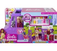 Coffret pour Barbie Camion Restaurant Food Truck Transformable 30 Accessoires - Set vehicule 2 en 1 + 1 Carte Tigre