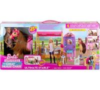 Coffret pour Barbie Grand Centre équestre + 1 Cheval + 26 Accessoires + 1 poupée Mannequin - Set toilettage avec Carte Tigre