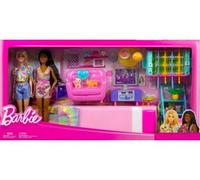 Coffret pour Barbie Grand séjour + la Chambre à couché + 22 Accessoires + 2 poupées mannequins - Set Maison + Carte Tigre