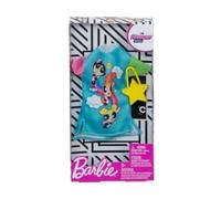 Coffret pour Barbie - Habit Poupee Mannequin Robe supers Nanas Bleue avec Sac a Main Jaune - Vetement - Tenue - Set Accessoire et Une Carte