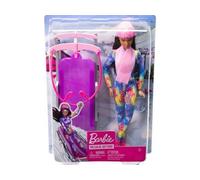 Coffret Pour Barbie : Luge + 1 Poupée + 1 Accessoire - Poupée Mannequin Shopping - Set Jouet Fille + 1 Carte