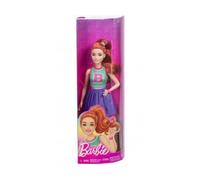 Coffret pour Barbie poupée Mannequin rousse avec Top et Jupe Mauve - Set Jouet Fille + 1 Carte Tigre