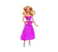 Coffret pour Barbie : poupée Robe Rose pailletée avec Collier et Une Ceinture - Set poupée Mannequin avec 1 Carte Offerte - Accessoire