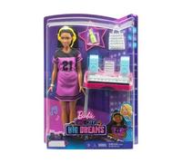 Coffret pour Barbie Star de Chanson avec Piano + 4 Accessoires - Set poupée Mannequin et Carte Offerte