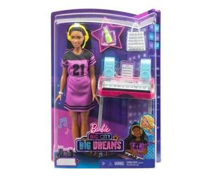 Coffret pour Barbie Star de Chanson avec Piano + 4 Accessoires - Set poupée Mannequin et Carte Offerte