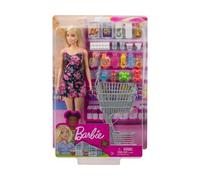 Coffret pour Barbie supermarché + poupée + 21 Accessoires - poupée Mannequin Shopping - Set 22 Pieces et Carte Animal