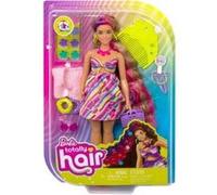 Coffret pour barbie ultra chevelure colorée + 16 accessoires - set poupée mannequin et carte animaux