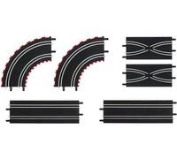 Coffret pour Carrera go et Digital 143 - Set Rail d'extension n°1 Droit Courbe - Accessoire Circuit Voiture - Set pièce détachée + Carte Tigre