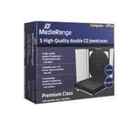 Coffret pour CD - MEDIARANGE - BOX31-2 - Capacité 2 CD/DVD - Couleur Noir, Transparent - Pack de 5