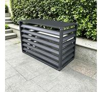 Coffret pour climatiseur extérieur en acier galvanisé et aluminium | Paravent décoratif à persiennes, protection tout temps pour jardin cour patio balcon(Gray-B,31.5*23.6*43.3in)