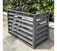 Coffret pour climatiseur extérieur en acier galvanisé et aluminium | Paravent décoratif à persiennes, protection tout temps pour jardin cour patio balcon(2-Gray-A,31.5*23.6*43.3in)