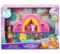 Coffret pour enchantimals Le Camping + poupée Biloxi Ours + Trail + 3 Animaux - Set 12 pièces et Carte Tigre - Jouet Fille