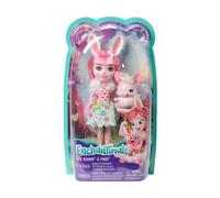 Coffret pour enchantimals poupée Bree Bunny avec Twist Le Lapin - Figurine 15cm avec Animal - Set Mini poupée + Carte Tigre