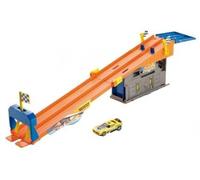 Coffret pour Hot Wheels City - Le Garage Super Course avec Piste (1 véhicule Inclus) - Set Jour garçon et Carte Tigre