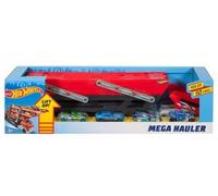 Coffret pour Hot Wheels : Mega Camion Transporteur : 45 cm avec 6 Panneaux de stationnement + 4 véhicules - Set Voitures et Carte Tigre
