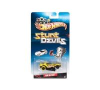 Coffret pour Hot Wheels Voiture Jaune yur So Fast : Stunt Devils - Set véhicules cascadeurs + 1 Carte Animal