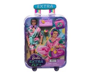 Coffret pour Ken Voyage Tenue Plage 15 Accessoires - Collection Vacances pour Barbie Extra Fly - Set Poupee articulee avec Une Carte