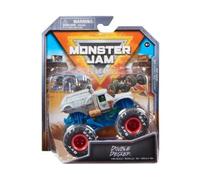 Coffret pour Monster Jam Double Decker - Voiture Grise - Set véhicule Miniature métal + 1 Carte Tigre - Collector