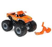Coffret pour Monster Jam el Toro Loco - Voiture Orange et Jaune - Set véhicule Miniature métal et Carte Animal - nouveauté - Collector