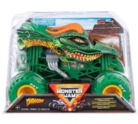 Coffret pour Monster Jam géant : Dragon - Voiture Verte 19x13cm (LXL) - Set véhicule Miniature 1:24 + Carte Tigre