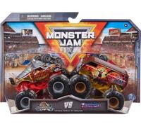 Coffret pour Monster Jam Knightmare et Thunder Bus - Voiture Grise Brune - Set 2 véhicules Miniatures métal + 1 Carte Tigre