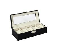 AltoBuy Coffret pour Montres 5 Emplacements Revêtement Structuré Chic Noir