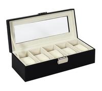 AltoBuy Coffret pour Montres 5 Emplacements Revêtement Structuré Chic Noir