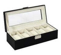 AltoBuy Coffret pour Montres 5 Emplacements Revêtement Structuré Chic Noir