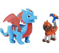 Coffret pour Pat Patrouille Chevalier : Chien Zuma et Son Dragon Ruby Bleu et Orange - Set Figurine et Carte Offerte - Chien - château