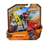 Coffret pour Pat Patrouille Collection Ruben et Compagnie - Charlie + Camion Grue - Set Figurine et véhicule et 1 Carte Tigre