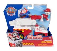 Coffret pour Pat Patrouille Fire Rescue Marcus + Camion de Pompier de Luxe - Set Figurine et véhicule + Carte Tigre