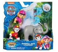 Coffret Pour Pat Patrouille Jungle : Chien Marcus + Chienne Stella + Elephant + 2 Accessoires + 1 Carte tigre - Set Figurine