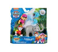 Coffret Pour Pat Patrouille Jungle : Chien Marcus + Chienne Stella + Elephant + 2 Accessoires + 1 Carte tigre - Set Figurine