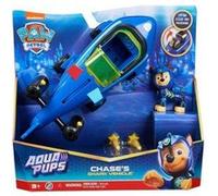 Coffret pour pat patrouille - sous-marin requin avec chien chase 23 cm - set collection mer + 1 carte tigre - véhicule - figurine