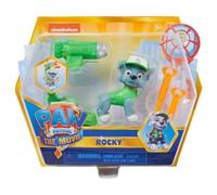 Coffret pour Pat Patrouille The Movie Chien Rocky avec Son et Sac a Dos Transformable - Set Figurine Animaux et 1 Carte Animal - Nouveaute