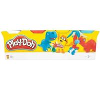 Coffret pour Play-doh - Lot de 4 Pots de Pate a Modeler 448 g - Couleurs Jaune, Rouge, Blanche, Bleu - Set Jeu créatif avec Carte Tigre